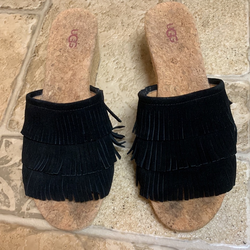 Ugg Kendra Fringe Cork Wedge Sandal - image 2